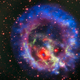 A neutron star is what’s left after a star collapses in a supernova, like the one pictured here.